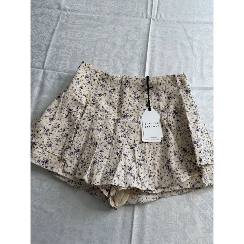 NWT English Factory Floral Cottage Core Mini Skirt Skort Size Small New
